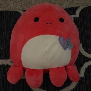 RARE red octopus squishmallow with hearts